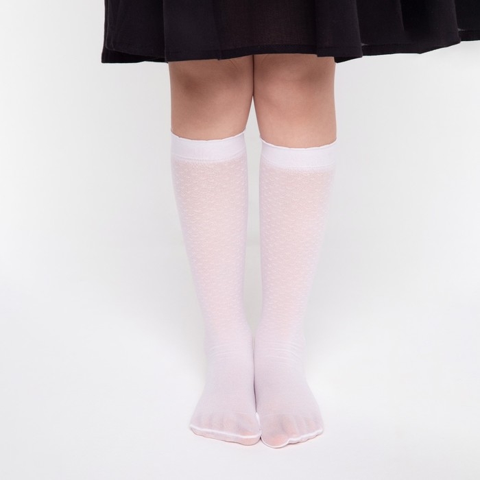 Гольфы детские "Мелкие Сердечки" 40 den (2 пары), цвет белый, размер 20-22