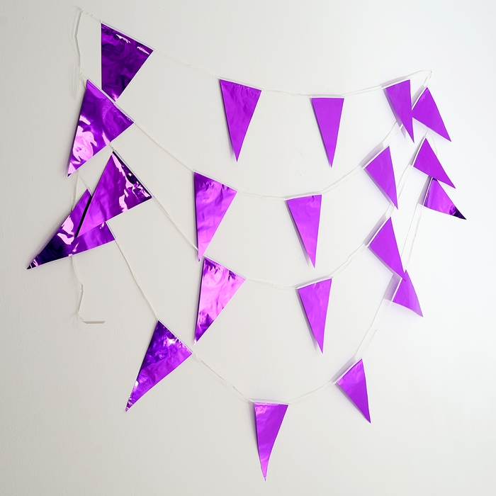 Гирлянда &laquo;Флажки&raquo;, 20 флажков, 10 метров, цвет индиго