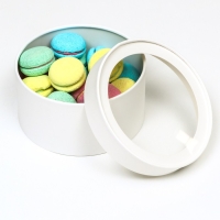 Набор 2 в 1 круглых коробок "Белая" с окном, 21 х 11 - 18 х 10 см Набор 2 в 1 круглых коробок "Белая" с окном, 21 х 11 - 18 х 10 см