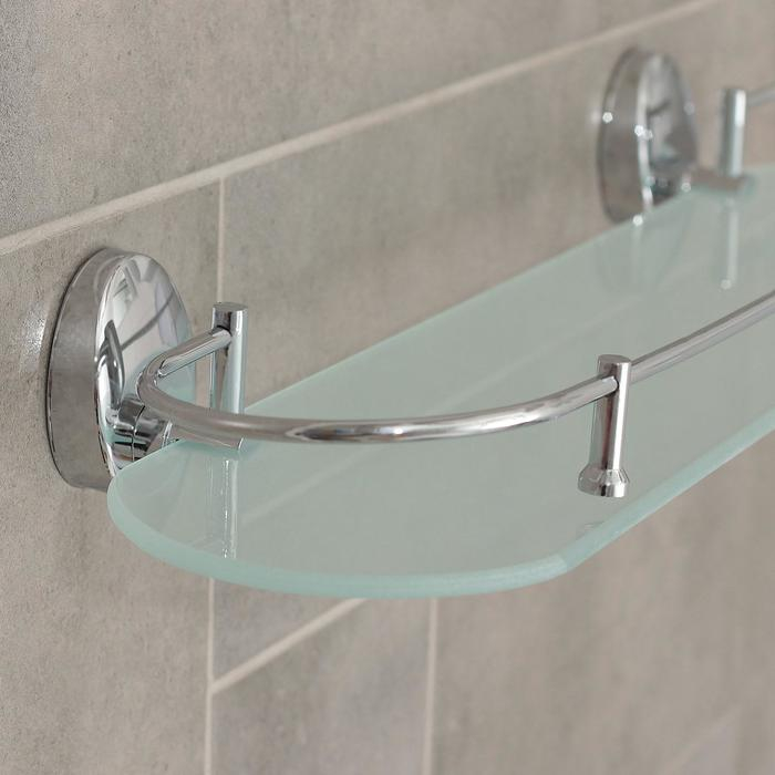 Полка настенная с ограничителем Аccoona A11010-1, 52×12 см, стекло Полка настенная с ограничителем Аccoona A11010-1, 52×12 см, стекло