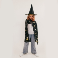 Карнавальный набор &laquo;Лунная ведьма&raquo;, плащ 70 см, шляпа, перчатки, палочка