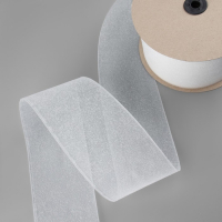 Шторная лента люверсная, клеевая односторонняя, 10 см, 50 &plusmn; 1 м, цвет белый