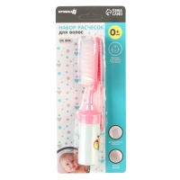Набор расчесок с погремушкой &laquo;Малыш&raquo;, 2 шт., цвет розовый, рисунок МИКС