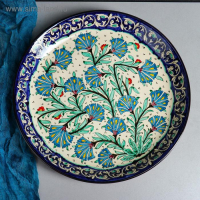 Ляган Риштанская Керамика "Цветы", 40 см, синий Ляган Риштанская Керамика "Цветы", 40 см, синий