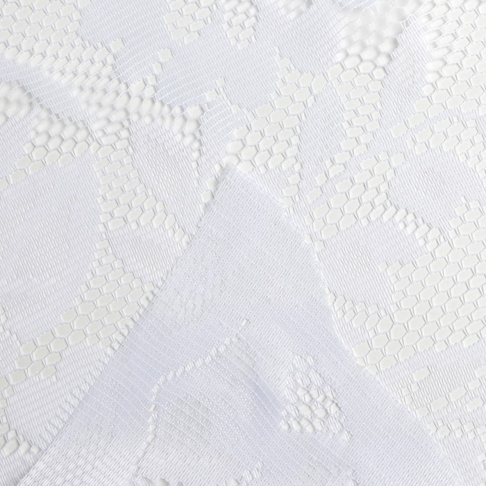 Штора кухонная без шторной ленты, 160 х165 см, цвет белый, 100% полиэстер