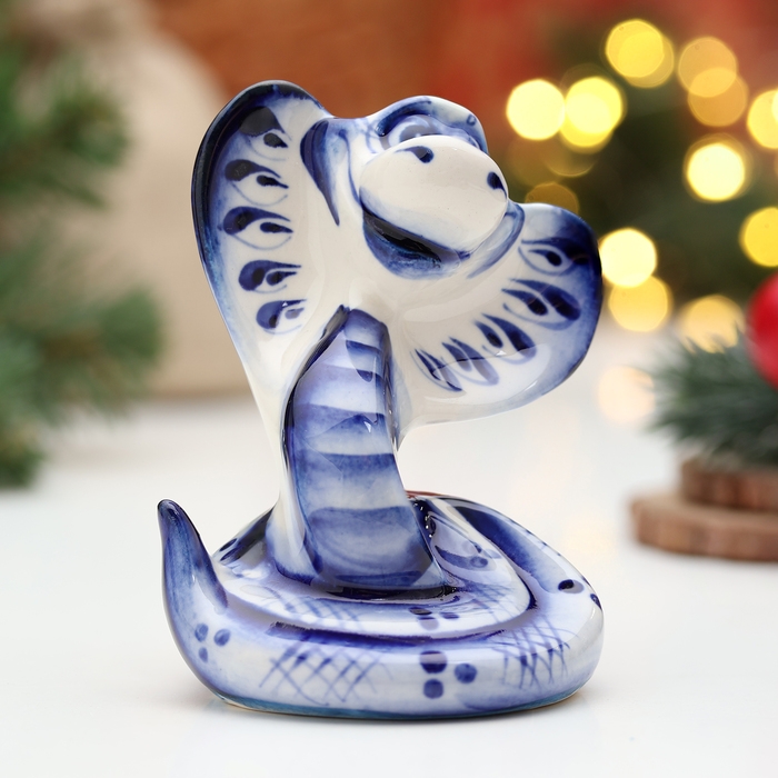 Сувенир "Змея Соня", гжель, 9,5 см