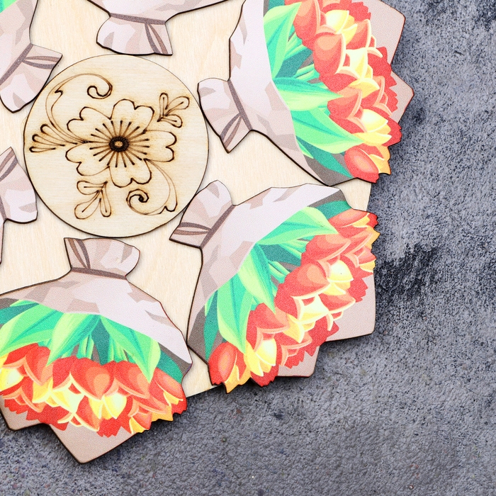 Подставка под горячее &laquo;Букет тюльпанов&raquo;, D=20 см, можжевельник