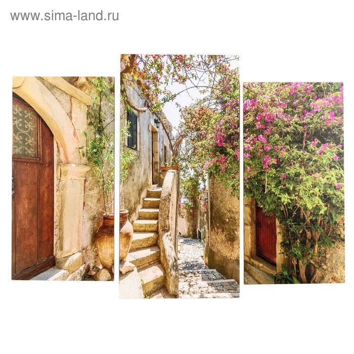 Картина модульная на подрамнике Картина модульная на подрамнике " Улочка" (2-25х50, 30х60 см) 80х60 см