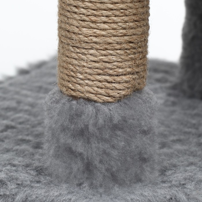 Домик-когтеточка 2-х ур. квадратный с 2-мя квадратными полками, 53 х 35 х 65 см, серый Домик-когтеточка 2-х ур. квадратный с 2-мя квадратными полками, 53 х 35 х 65 см, серый