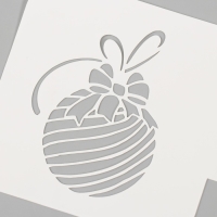 Трафарет пластиковый "Елочная игрушка", размер 9х9 см