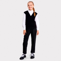 Джемпер для девочки школьный, цвет чёрный, рост 140 см