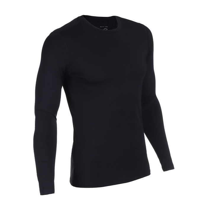 Рашгард мужской с дл. рукавом, базовый, размер XL (52), цвет черный