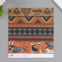 Бумага для скрапбукинга двусторонняя "Африка" плотность 180 гр набор 10 шт 15,5х17 см