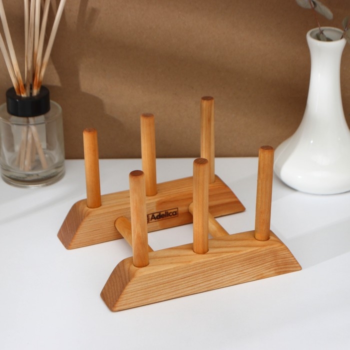 Набор разделочных досок на подставке Adelica &laquo;Итальяно&raquo;, d=30, d=25 см, пропитаны минеральным маслом, берёза