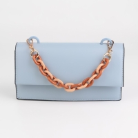 Цепочка для сумки, пластиковая, с карабинами, 24 &times; 18 мм, 30 см, цвет коричневый/бежевый/золотой