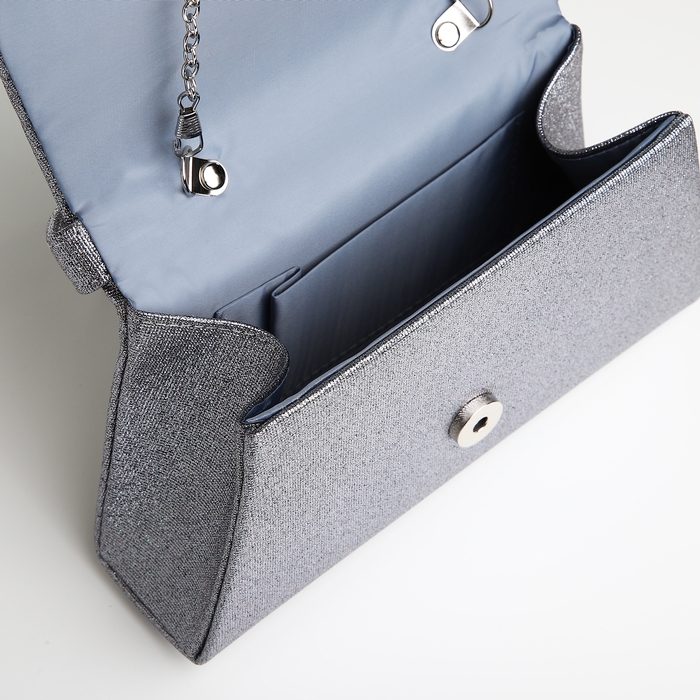 Сумка-клатч на магните, цвет серый