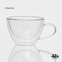 Кружка стеклянная с двойными стенками Magistro &laquo;Лиди. Дуо&raquo;, 400 мл