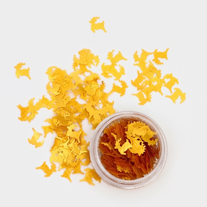 Глиттер пищевой фигурный олени золотые