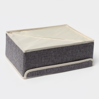 Органайзер для хранения белья Доляна «Тео», 12 ячеек, с прозрачной крышкой, 32×23×12 см, цвет серый Органайзер для хранения белья Доляна «Тео», 12 ячеек, с прозрачной крышкой, 32×23×12 см, цвет серый