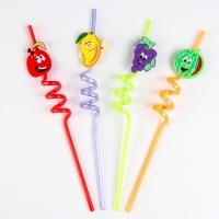 Трубочки для коктейля &laquo;Весёлые фрукты&raquo;, набор 4 шт., МИКС