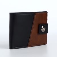 Портмоне мужское на магните, отдел для карт, монет, цвет чёрный/коричневый Портмоне мужское на магните, отдел для карт, монет, цвет чёрный/коричневый