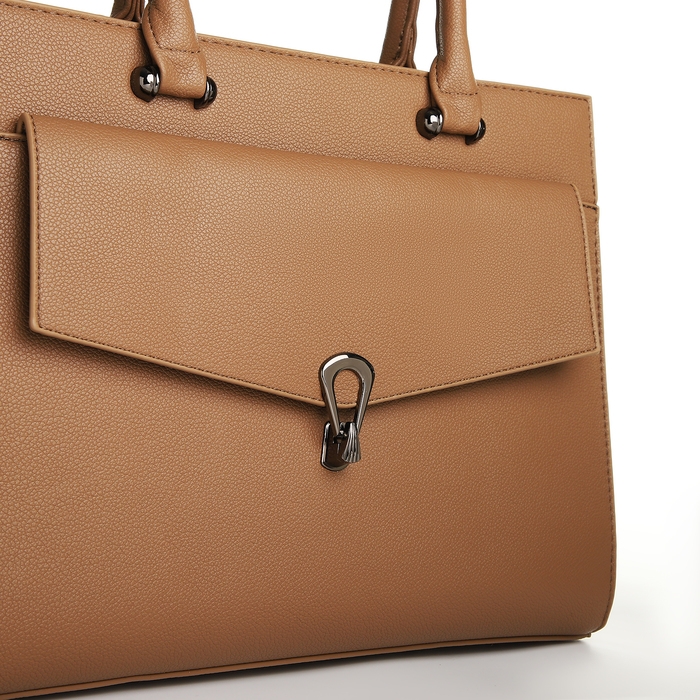 Сумка женская тоут, на молнии, цвет светло-песочный