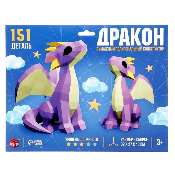 Конструктор полигональный &laquo;Дракон&raquo;, 151 деталь