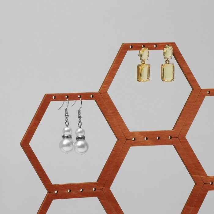 Подставка для украшений &laquo;Соты&raquo;, 28&times;5,5&times;23 см, фанера, цвет полисандр