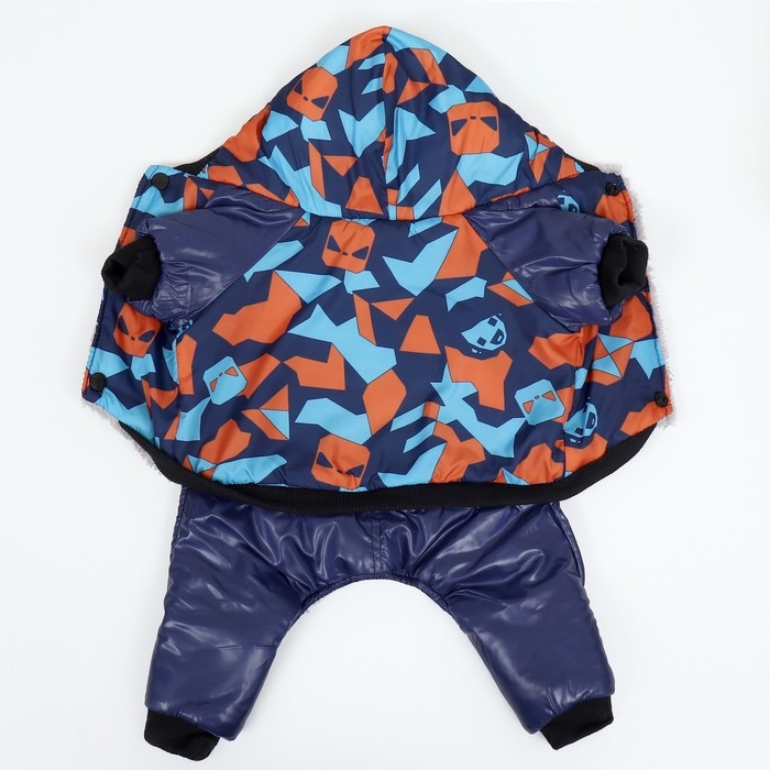 Комбинезон для собак на меховом подкладе с капюшоном, размер XXL (ДС 40, ОШ 42, ОГ 54 см) Комбинезон для собак на меховом подкладе с капюшоном, размер XXL (ДС 40, ОШ 42, ОГ 54 см)