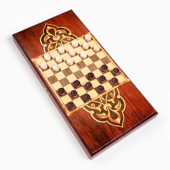 Нарды деревянные большие, настольная игра Нарды деревянные большие, настольная игра "Маркетри-21", 40 х 40 см, с шашками