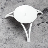 Подсвечник металл на 1 свечу "Олимп", 4х11 см, белый Подсвечник металл на 1 свечу "Олимп", 4х11 см, белый