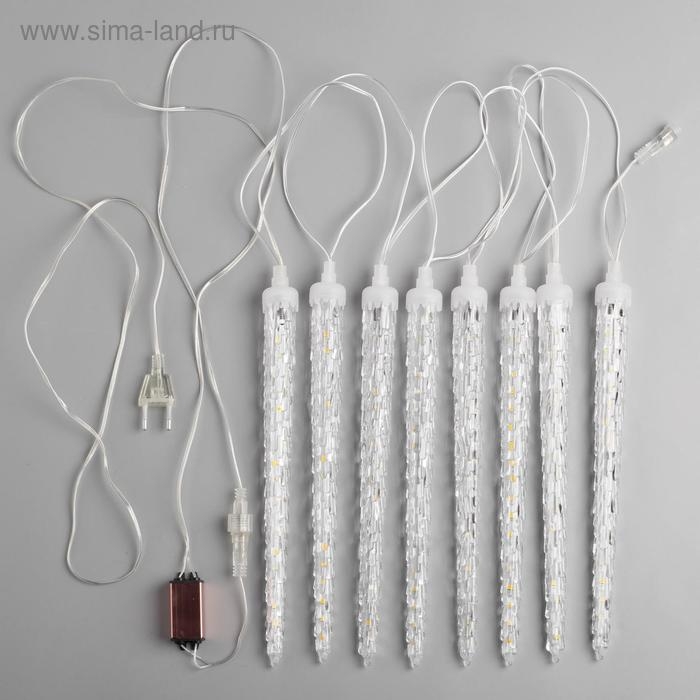 Гирлянда «Сосульки рифленые» 2.5 × 0.3 м, IP65, прозрачная нить, 192 LED, свечение жёлтое с эффектом стекания, 12 В Гирлянда «Сосульки рифленые» 2.5 × 0.3 м, IP65, прозрачная нить, 192 LED, свечение жёлтое с эффектом стекания, 12 В