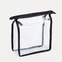 Косметичка на молнии, цвет чёрный/прозрачный Косметичка на молнии, цвет чёрный/прозрачный