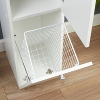 Шкаф-Пенал для ванной комнаты с корзиной, 30 х 34 х 113,4 см