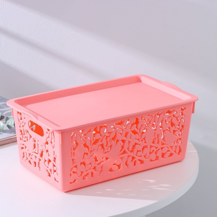 Контейнер пластиковый для хранения с крышкой Доляна &laquo;Птицы&raquo;, 29&times;17,5&times;12 см, цвет МИКС