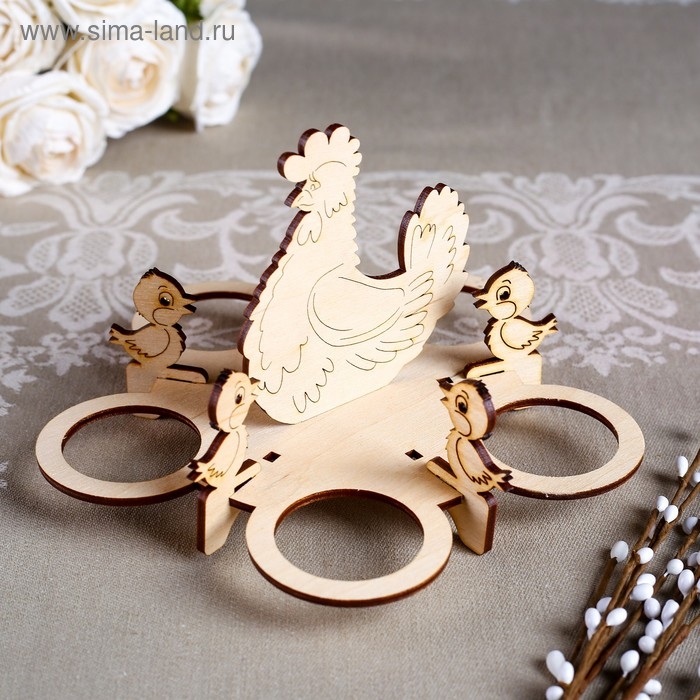 Подставка под 5 яиц Подставка под 5 яиц "Курица с цыплятами", 17,5х17,5х11,0 см
