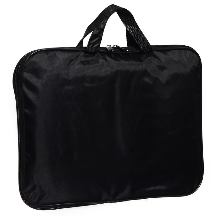 Папка с ручками текстильная А4, 350 х 270 х 20 мм, Calligrata Папка с ручками текстильная А4, 350 х 270 х 20 мм, Calligrata "Офис", нейлон 600D, двуцветный кант, чёрная