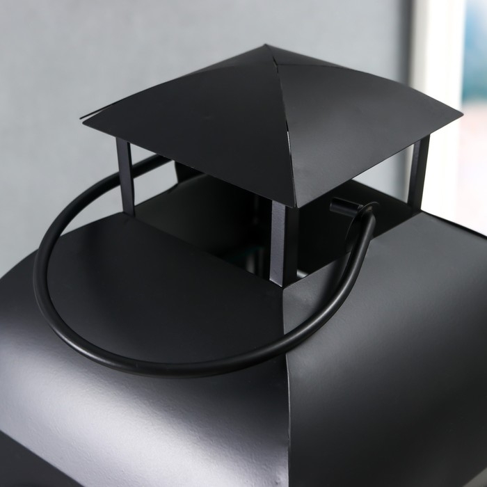 Подсвечник металл Подсвечник металл "Фонарь купольный" чёрный набор 2 шт 14,5х14,5х35 см 47х18х19 см