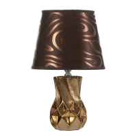 Настольная лампа "Эльга" Е14 40Вт шоколадно-золотой 20х20х34см RISALUX Настольная лампа "Эльга" Е14 40Вт шоколадно-золотой 20х20х34см RISALUX