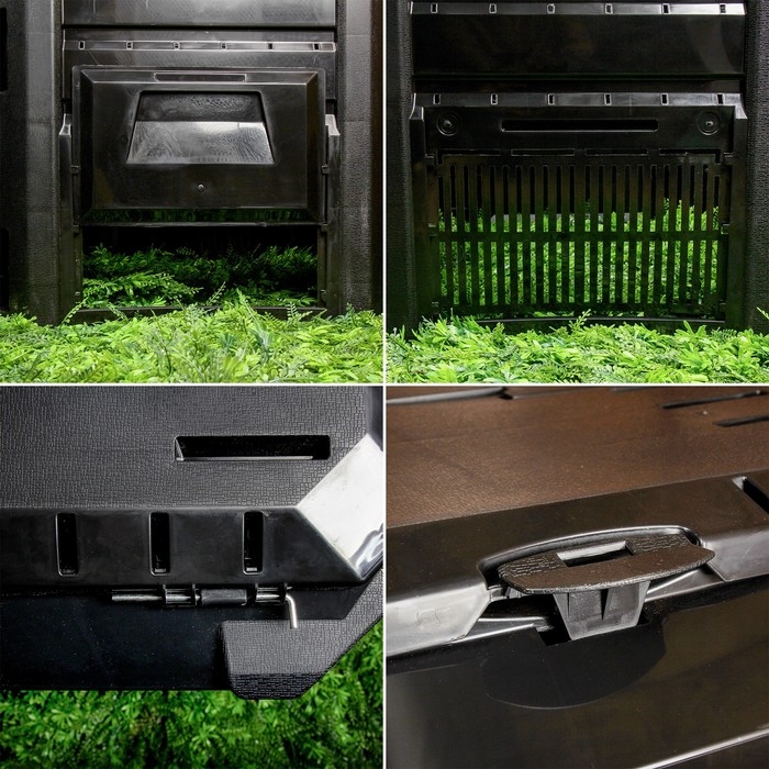 Компостер пластиковый Module, 1200 л, с крышкой, 198 × 72 × 82,6 см, чёрный Компостер пластиковый Module, 1200 л, с крышкой, 198 × 72 × 82,6 см, чёрный