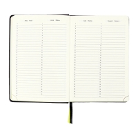 Ежедневник недатированный, A5, 136 листов, кожзам, deVENTE. Ultra, твердая обложка, тиснение фольгой, перфорация, ляссе, блок 70%, черный/желтый Ежедневник недатированный, A5, 136 листов, кожзам, deVENTE. Ultra, твердая обложка, тиснение фольгой, перфорация, ляссе, блок 70%, черный/желтый