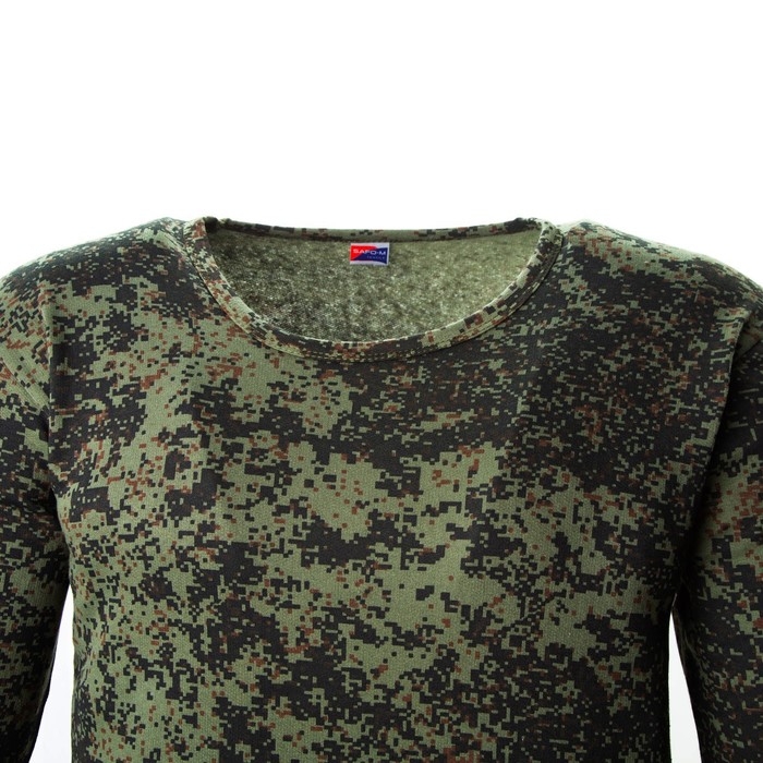 Лонгслив мужской с начёсом, пиксель МИКС, цвет тёмно-зелёный, размер 48 Лонгслив мужской с начёсом, пиксель МИКС, цвет тёмно-зелёный, размер 48