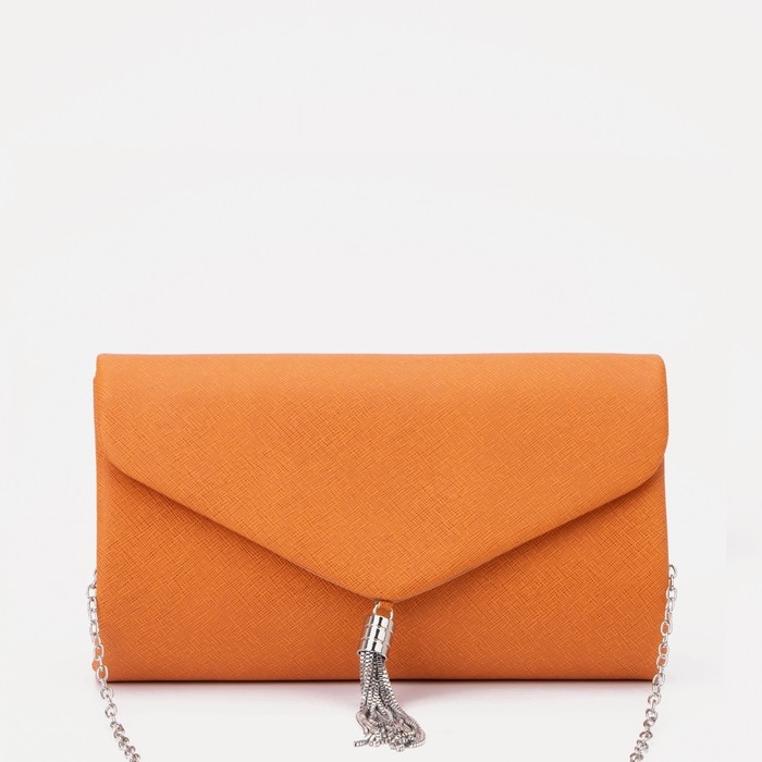 Сумка-клатч на клапане, цвет оранжевый