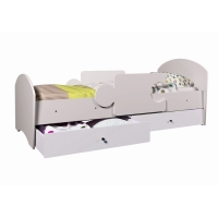 Кровать Мозаика, 900х1930х750, с защитными бортиками и ящиками Кровать Мозаика, 900х1930х750, с защитными бортиками и ящиками