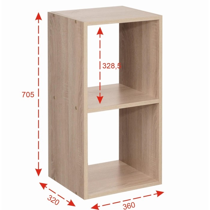 Стеллаж №3 DICE CUBE 2 секции, 360х320х705, Дуб сонома