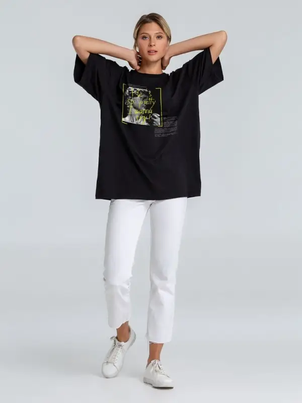 Футболка оверсайз &laquo;He is So Pretty. Давид&raquo;, черная, размер XS/S