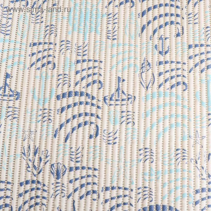 Коврик для ванной комнаты &laquo;Морские знаки&raquo;, ширина 65 см, рулон 2 м, цвет белый