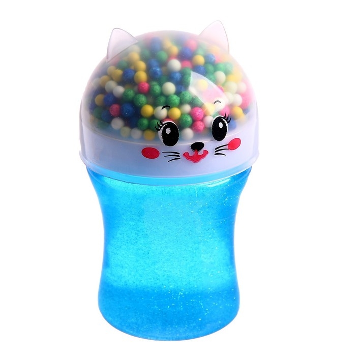 Лизун - слайм «Котик», с наполнением, блёстки, цвета МИКС Лизун - слайм «Котик», с наполнением, блёстки, цвета МИКС