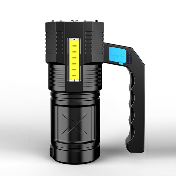 Фонарь светодиодный аккумуляторный ручной, 10 Вт, 3500 мАч, XPE + COB, 350 лм, USB, 15х6 см Фонарь светодиодный аккумуляторный ручной, 10 Вт, 3500 мАч, XPE + COB, 350 лм, USB, 15х6 см