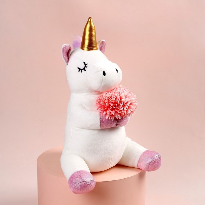 Мягкая игрушка &laquo;Единорожка&raquo; с цветами